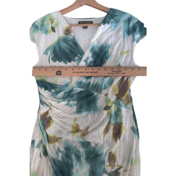 Tommy Bahama Blue Green and Yellow High Low Faux Wrap Dress Size M - Picture 8 of 11